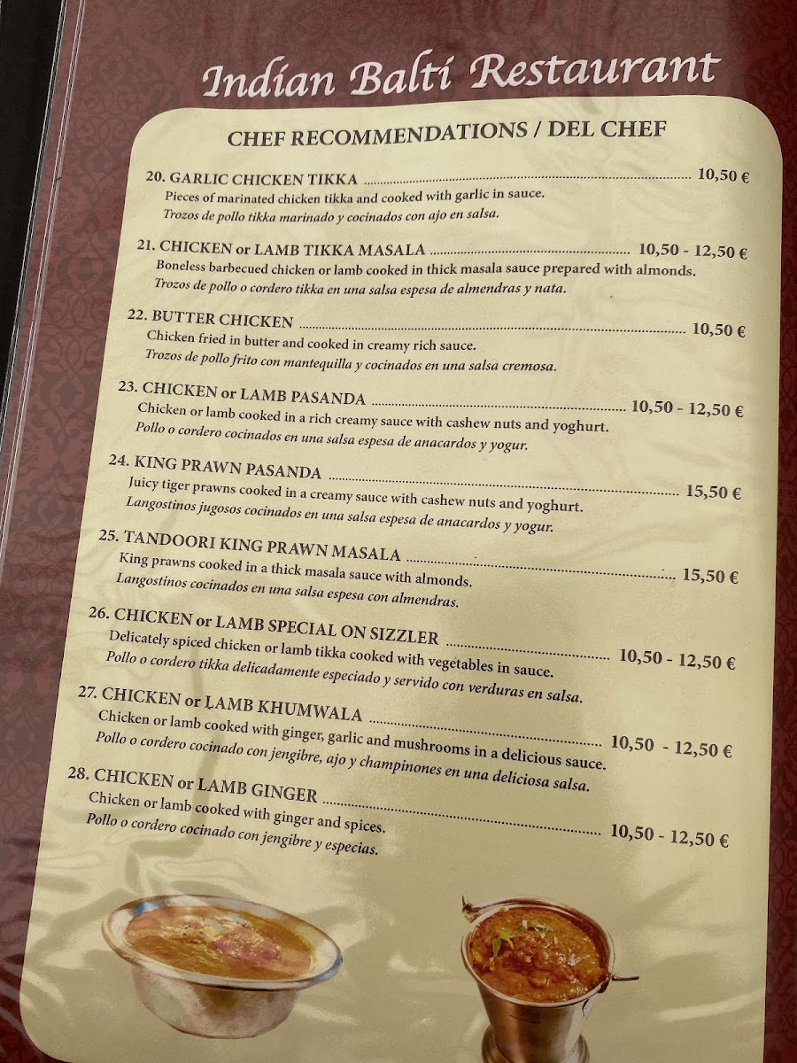 Menu Indian Balti Restaurant-1