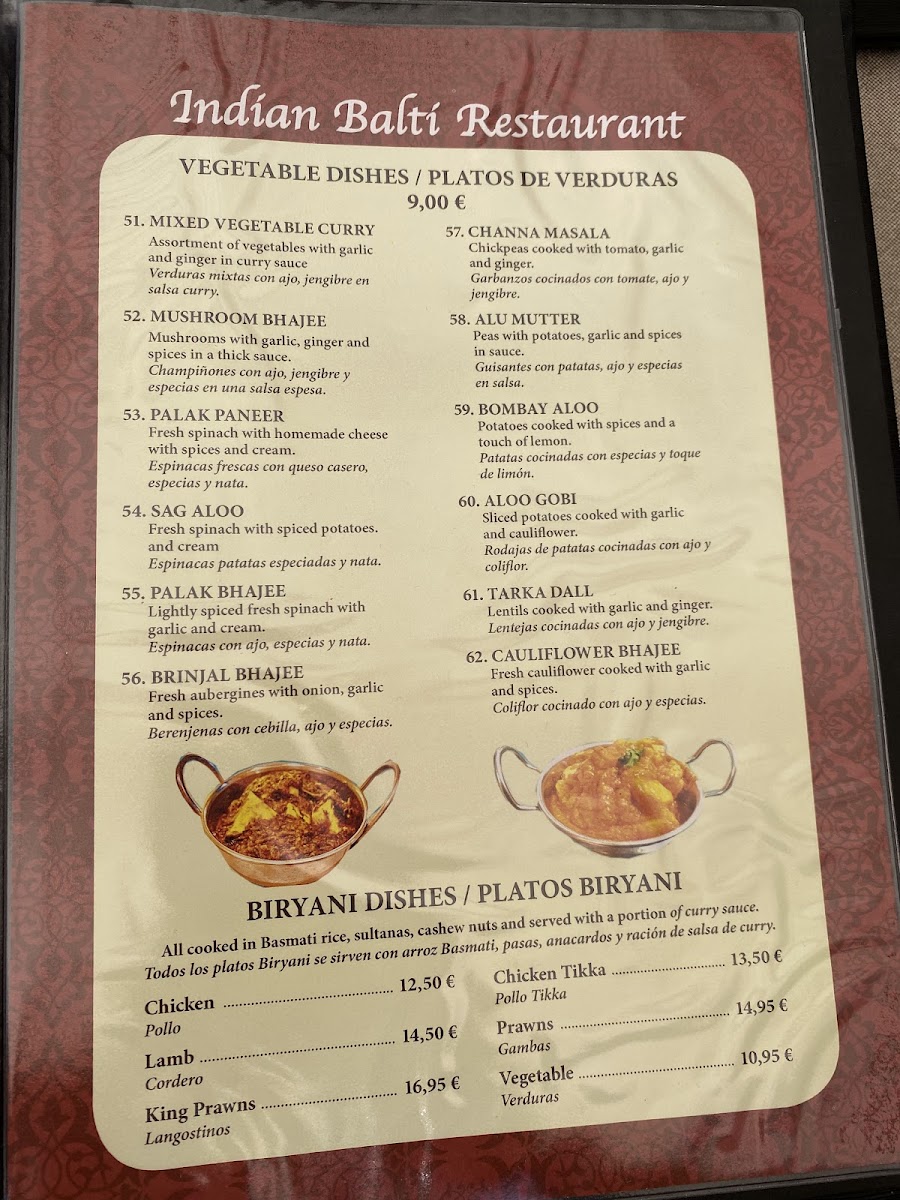 Menu Indian Balti Restaurant-9